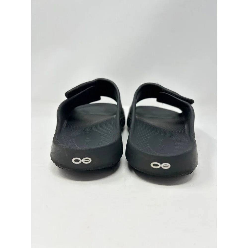 OOFOS OOahh sport slide sandals size M5 W7 EU38 black gray recovery shoes